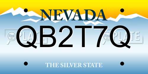 QB2T7Q Nevada License Plate