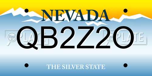 QB2Z2O Nevada License Plate