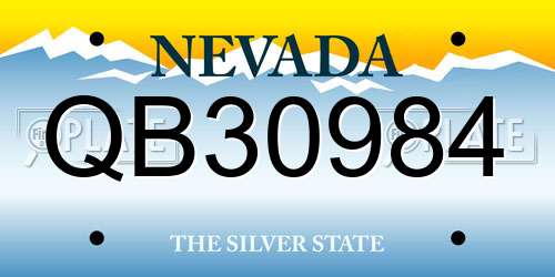 QB30984 Nevada License Plate