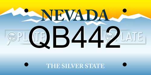 QB442 Nevada License Plate