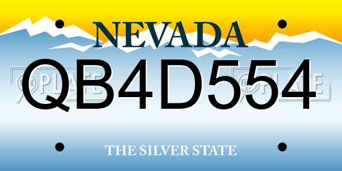 QB4D554 Nevada License Plate