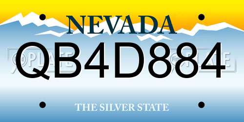 QB4D884 Nevada License Plate