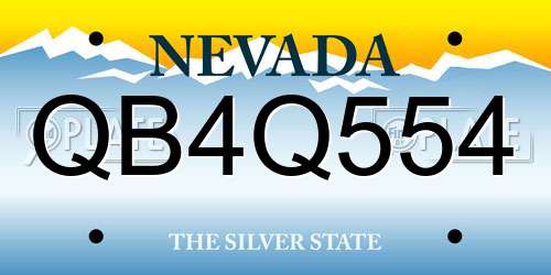 QB4Q554 Nevada License Plate