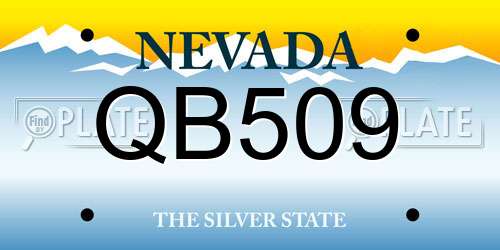 QB509 Nevada License Plate