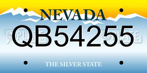 QB54255 Nevada License Plate