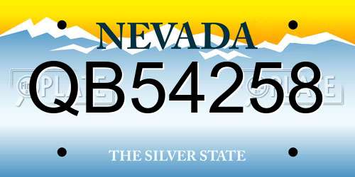 QB54258 Nevada License Plate