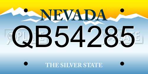 QB54285 Nevada License Plate