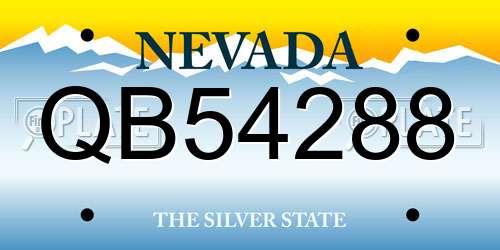 QB54288 Nevada License Plate
