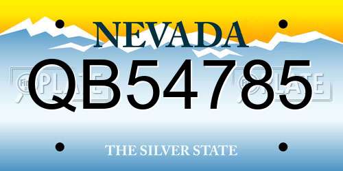 QB54785 Nevada License Plate