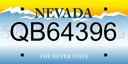QB64396 Nevada License Plate