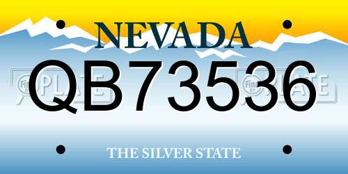 QB73536 Nevada License Plate