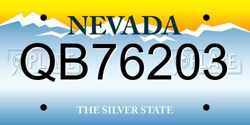 QB76203 Nevada License Plate