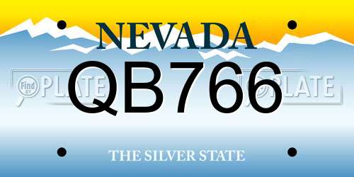 QB766 Nevada License Plate