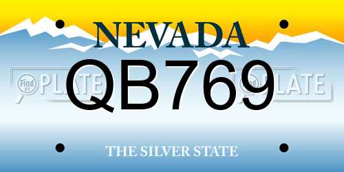 QB769 Nevada License Plate