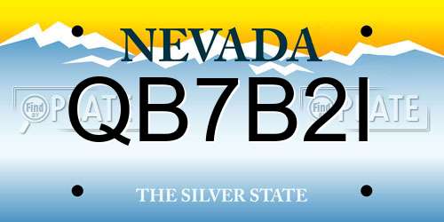 QB7B2I Nevada License Plate