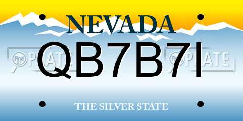 QB7B7I Nevada License Plate