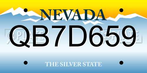 QB7D659 Nevada License Plate