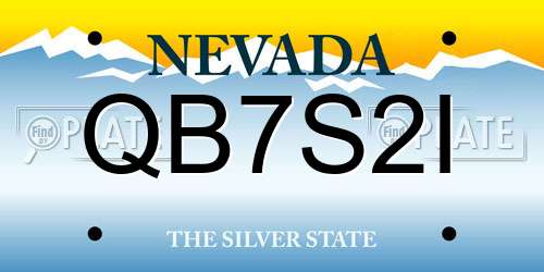 QB7S2I Nevada License Plate