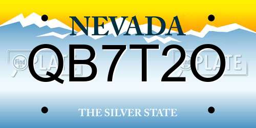 QB7T2O Nevada License Plate