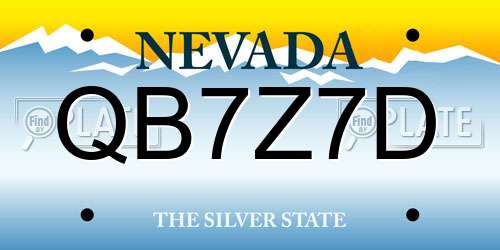 QB7Z7D Nevada License Plate