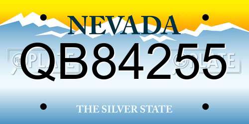 QB84255 Nevada License Plate
