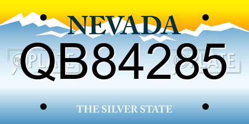 QB84285 Nevada License Plate