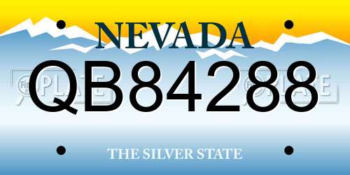 QB84288 Nevada License Plate