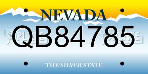 QB84785 Nevada License Plate