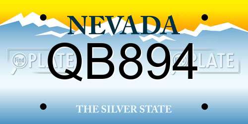 QB894 Nevada License Plate