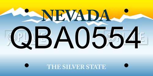 QBA0554 Nevada License Plate