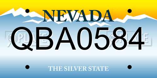 QBA0584 Nevada License Plate