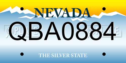 QBA0884 Nevada License Plate