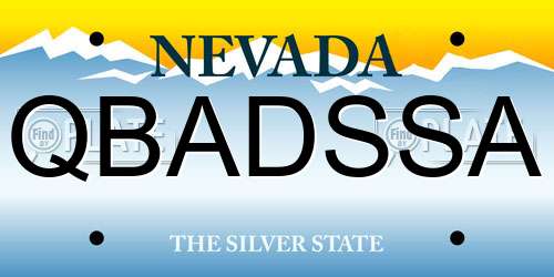 QBADSSA Nevada License Plate