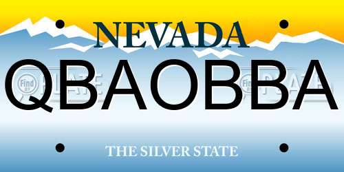 QBAOBBA Nevada License Plate