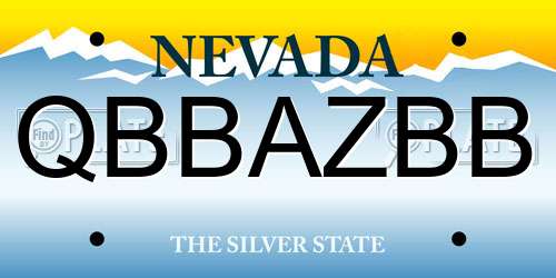 QBBAZBB Nevada License Plate