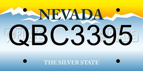 QBC3395 Nevada License Plate