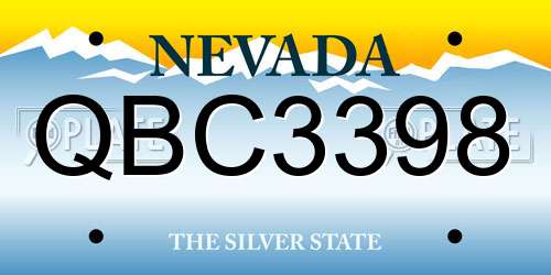 QBC3398 Nevada License Plate