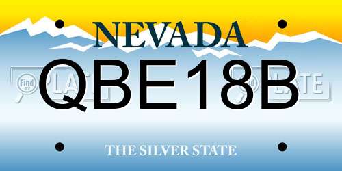 QBE18B Nevada License Plate