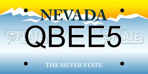 QBEE5 Nevada License Plate