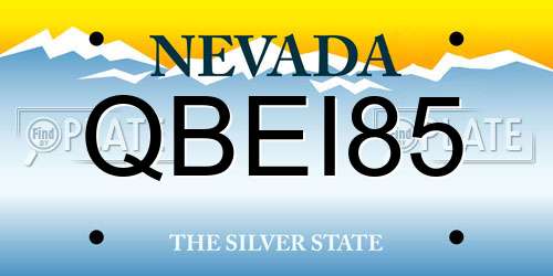 QBEI85 Nevada License Plate