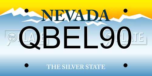 QBEL90 Nevada License Plate