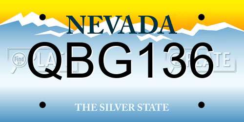 QBG136 Nevada License Plate