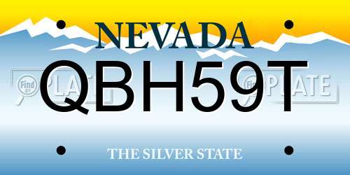 QBH59T Nevada License Plate