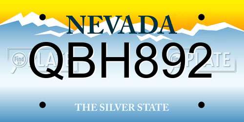QBH892 Nevada License Plate