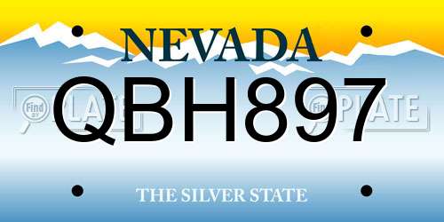 QBH897 Nevada License Plate