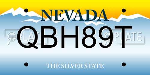 QBH89T Nevada License Plate