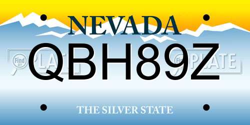 QBH89Z Nevada License Plate