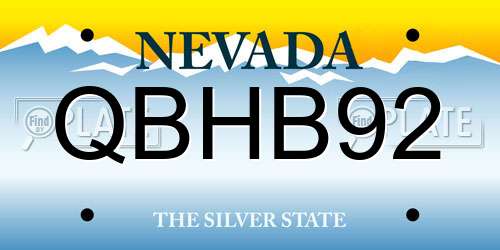 QBHB92 Nevada License Plate