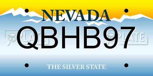 QBHB97 Nevada License Plate