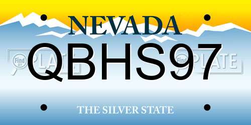 QBHS97 Nevada License Plate